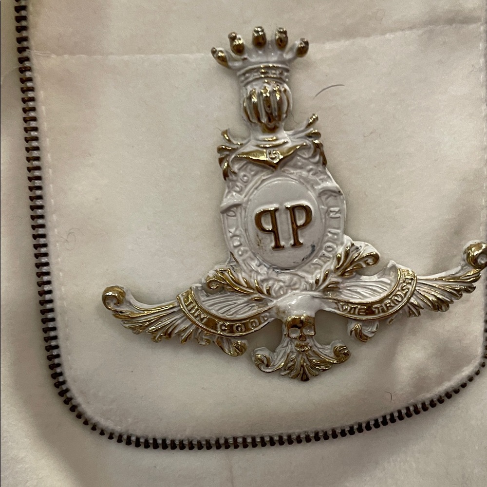 Philipp Plein Cream Blazer with Embroidered Crest - Picture 3 of 10